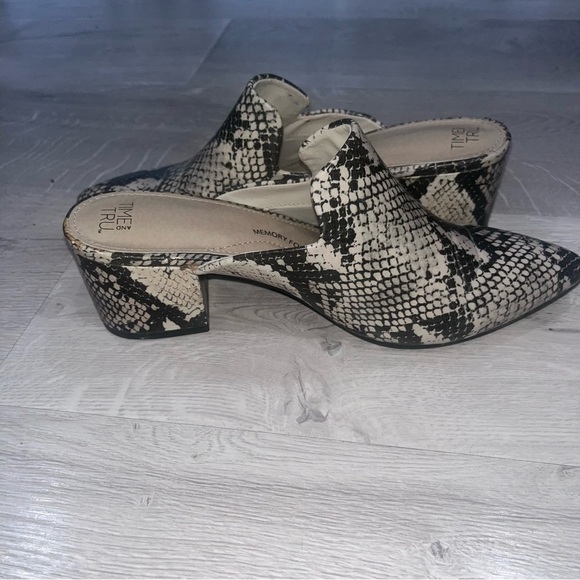 TIME & Tru-Snakeskin Patterned Mules - Picture 3 of 4